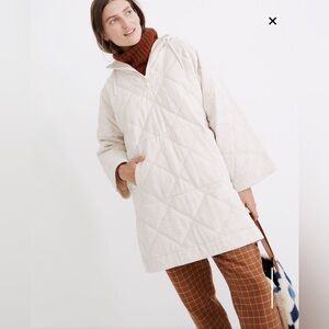 Madewell Quilted Hoodie Popover Jacket NWOT
Oatmeal Melange